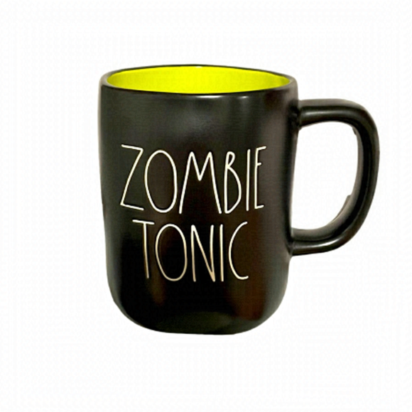 Rae Dunn Halloween Mug Zombie Tonic - Black with green interior - Picture 1 of 5